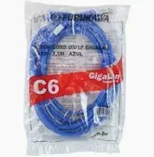 Cabo de rede C6 U/UTP 2,5m azul Furukawa