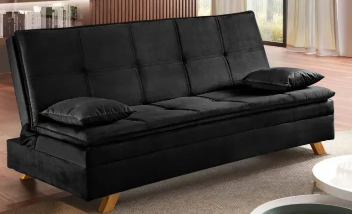 SOFÁ CAMA PREMIUM 1.90 C/ 02 ALMOFADAS DECORATIVAS - frete Grátis 