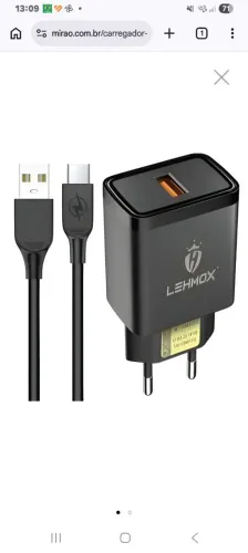 Carregador De Celular TURBO 30W tipo -C Com Cabo 1 Metro