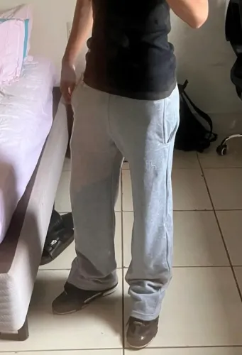 Calça moletom Flare cinza