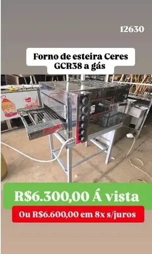 FORNO A GÁS ESTEIRA USADO 3 MESES DE GARANTIA
