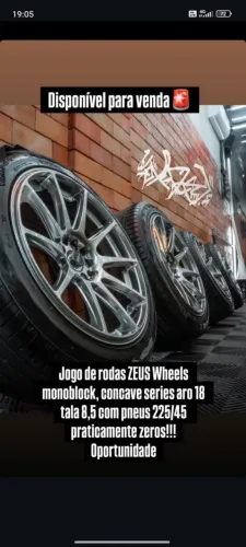 Rodas Zeus Wheels monoblock, concave series aro 18