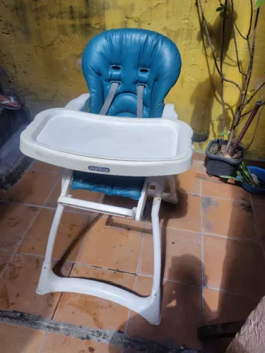 Cadeira de Alimentação Peg Pérego - Estofado Azul e Higienizada