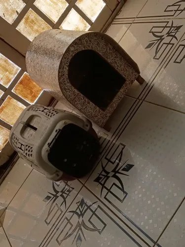 Vendo casa de cachorro porte pequeno sem uso suporte também ambos r$ 50 cada