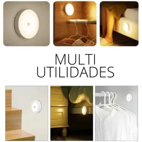 Luminária 8 Led Spot Sensor Presença Inteligente Quente ou Frio _ CS473