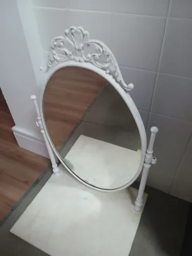 Espelho antigo ferro e mármore 
