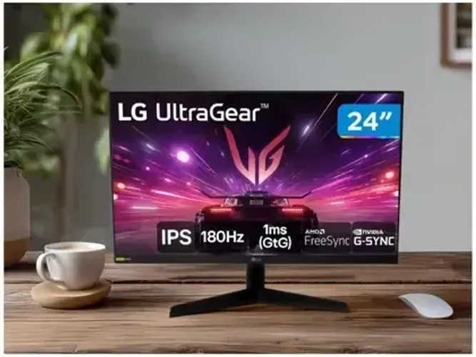 Monitor Gamer LG UltraGear 24" Full HD IPS 180Hz 1Ms HDMI DisplayPort FreeSync 24GS60F-B B