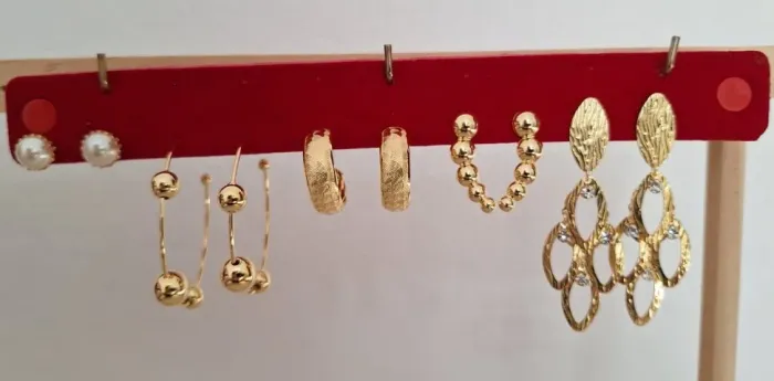 Semijoias de Brincos Banhado em Ouro 18k, Liquidação 70% OFF, COMBO28, Confira!