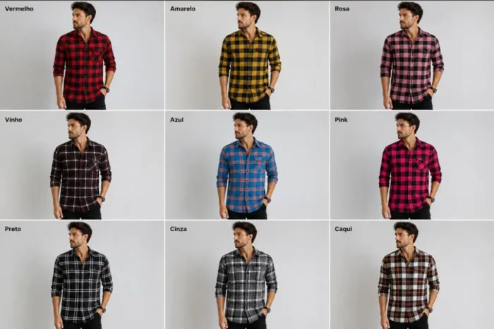 Camiseta Xadrez Lã Flanelada Atacado e Varejo 