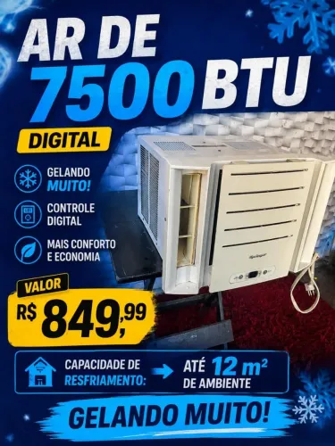 Ar 7.500 btus revisado pronto pra uso