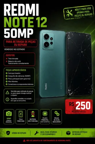 Redmi Note 12 50MP Para Retirada de Peças ou Reparo