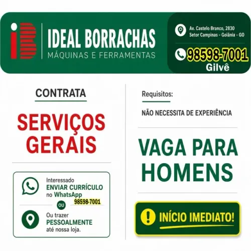 Vaga de Emprego - Serviços Gerais