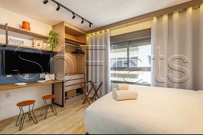 Residencial Athos Studios, apto disponível para locação com 21m² e 01 dormitório.