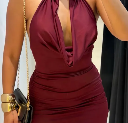 Vestido curto tubinho com argola e gargantilha feminino igual ao anúncio tamanho M