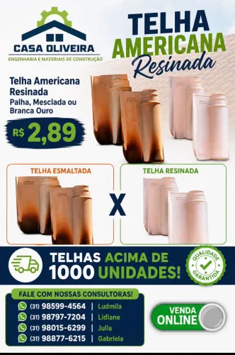 Telha americana resinada 