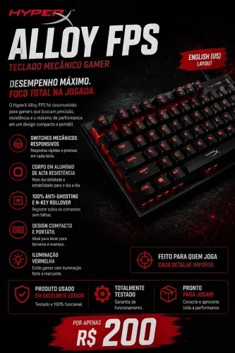 Teclado Mecanico Hyper x Alloy FPS