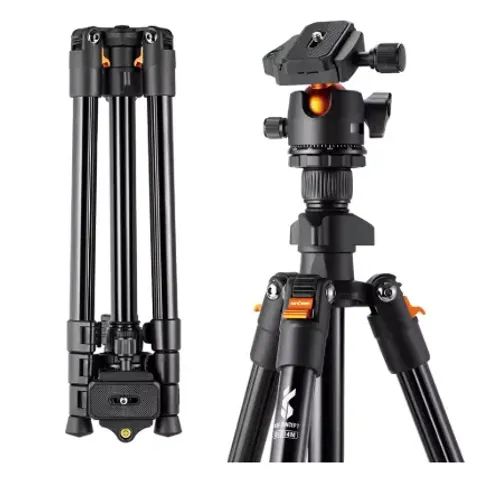 Tripé Portátil para Câmera K&F CONCEPT, com Cabeça Esférica de 360 Graus