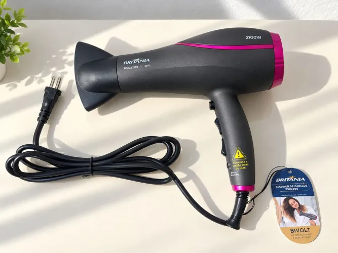 SECADOR DE CABELOS BRITÂNIA BSC2200 ION ? 2100W