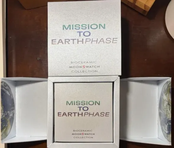  Relógio Swatch x Omega MoonSwatch Mission to Earthphase - Original (Full Set)