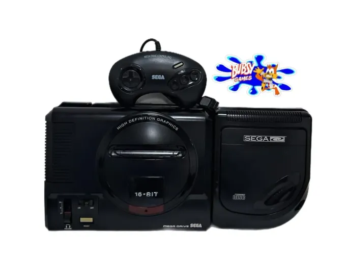 Sega cd tectoy mega drive e base +jogo de brinde 