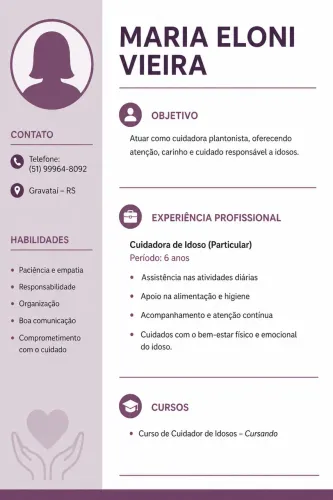 Cuidadora de Idosos Disponível em Gravataí e Região
