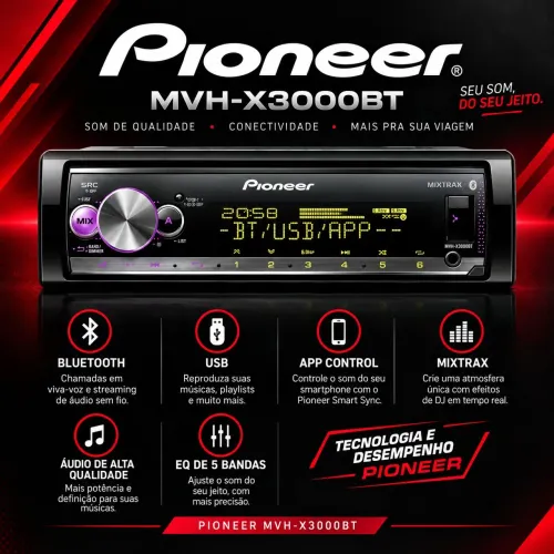 Radio / Receiver Pioneer MVH-X3000BT * Bluetooth 