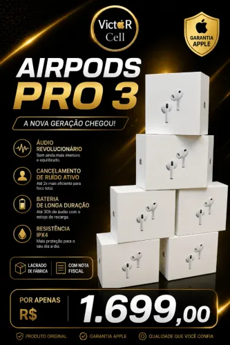 AirPods Pro 3 Lacrado | Novo | Garantia