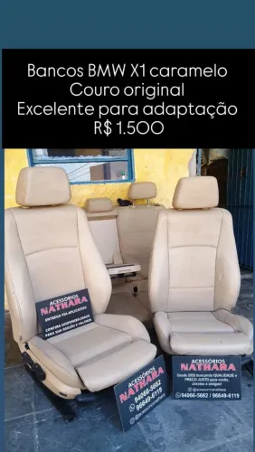Bancos BMW X1 excelente para adaptação em couro caramelo