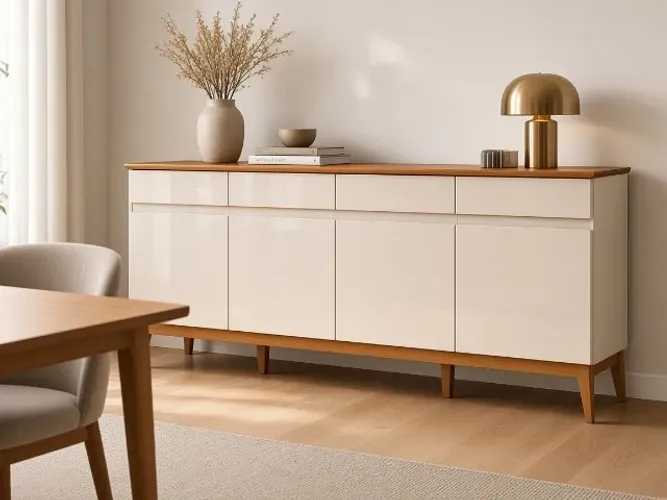 Buffet Magnun 187x82cm Off White Cedro (NOVO A PRONTA ENTREGA)