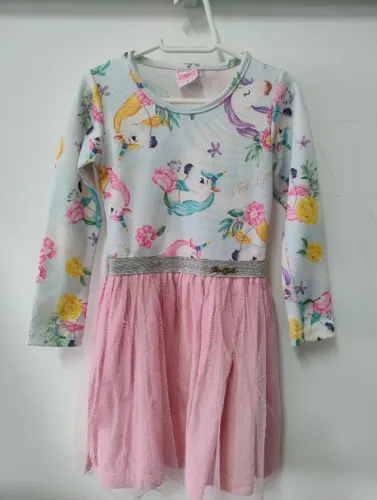 Vestido infantil manga longa feminino tamanho 4 
