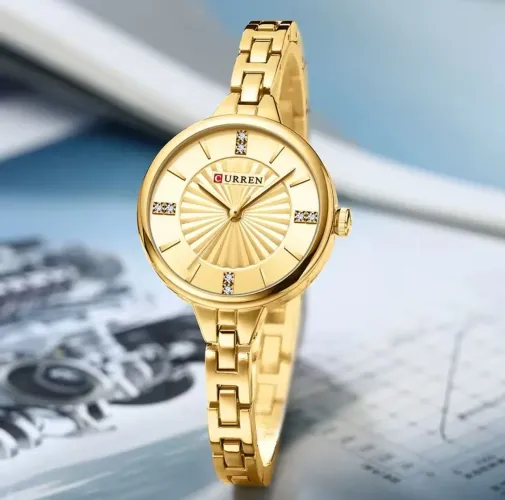 Relógio Feminino Dourado Curren
