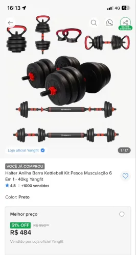 Peso de academia 40 kg