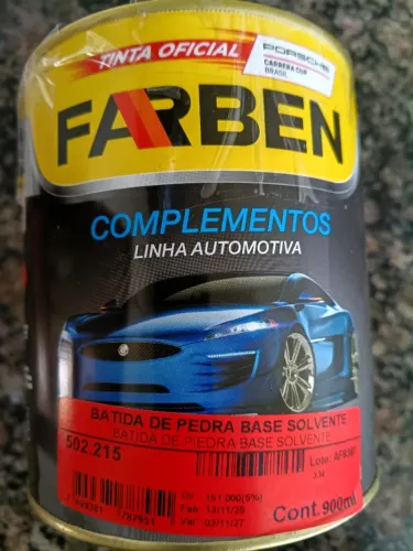 Emborrachamento Batida De Pedra Base de Solvente Cinza Marca: Farben 900ml