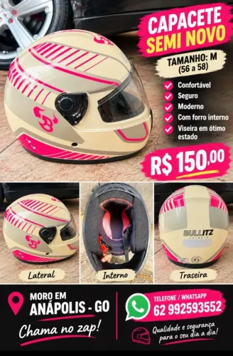 Vendo capacete semi novo. Moro em Anápolis.