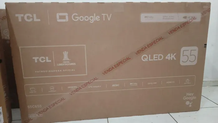 Smart tv 55" TCL Qled Android Nova sem uso 