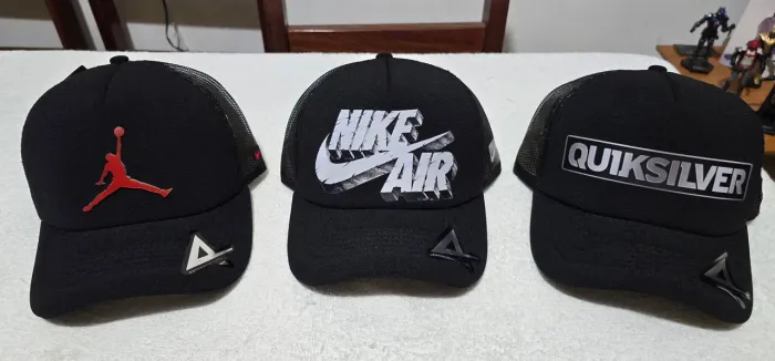 Bonés premium da Jordan, Nike Air e Quiksilver de tela 