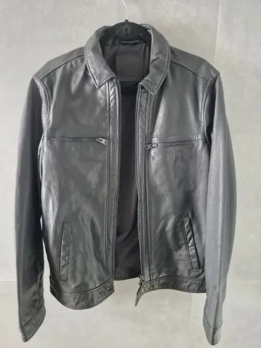 Jaqueta Allsaints Couro Legítimo Preta - (veste M/G) (Usado)
