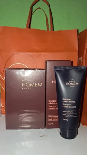 Kit Natura Homem Sagaz+Shampoo Cabelo e Corpo Por 219,90