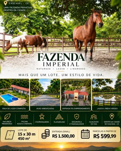 TERRENO DE 450m2 NO FAZENDA IMPERIAL CASCAVEL