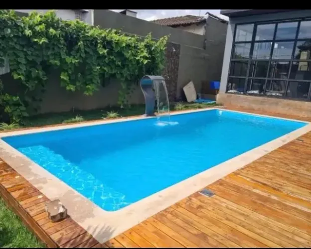 Piscina de fibra 8 metros instalada