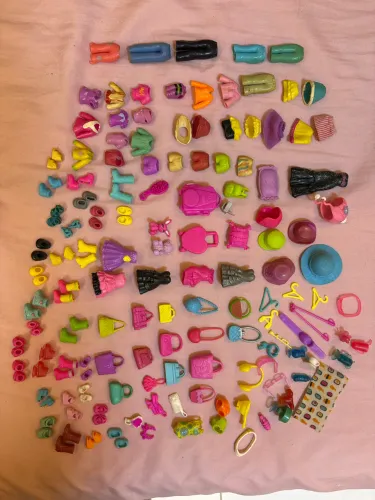 Lote Roupas, Sapatos, Bolsas e Acessórios Polly Pocket 
