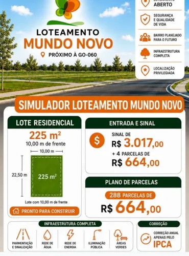 LOTES A PRESTAÇÃO EN GOIÂNIA E REGIÃO