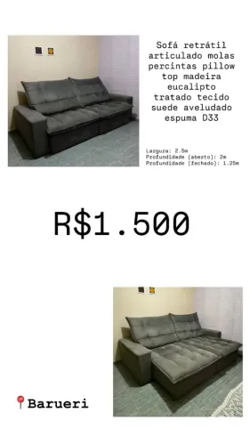 Sofá Retrátil Articulado