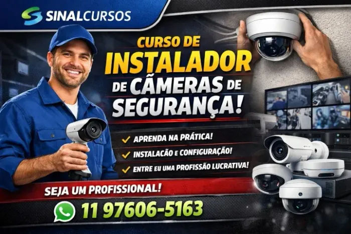 Curso de instaladores de câmeras - 2 dias - 20 horas R$ 1.500,00