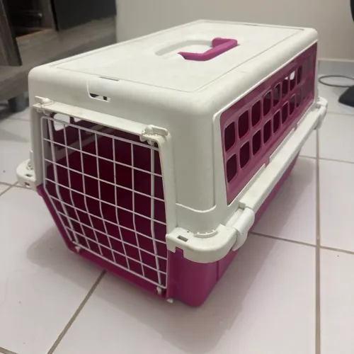 Caixa de Transporte Atlas Trendy Ferplast para Cães e Gatos Rosa