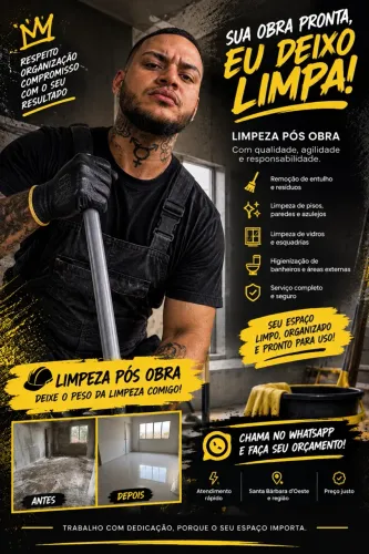 Limpeza pós obra etc