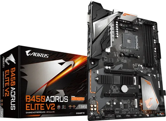 Placa mãe Rayzen DDR4 B450AORUS Elite V2 na caixa completa