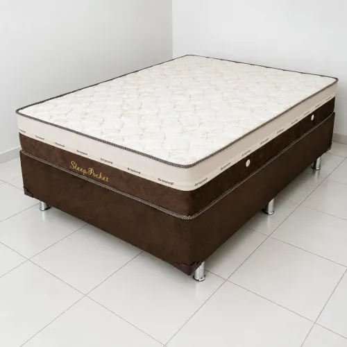 Cama Sleep pocket molas ensacadas - Marrom com bege