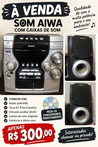 Som com Caixa de som Aiwa 