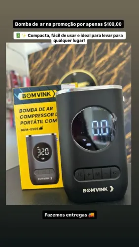 Compressor e Bomba de ar portátil Recarregável